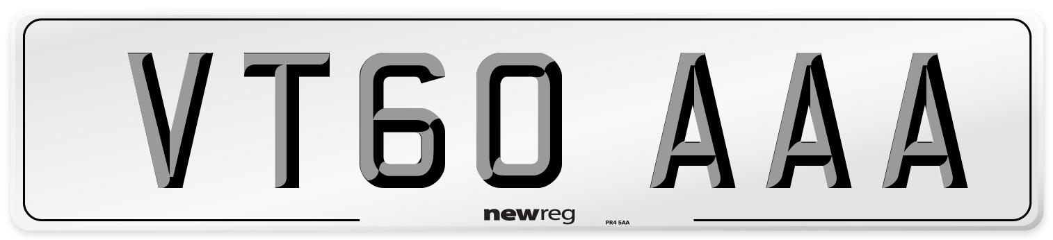 VT60 AAA Number Plate from New Reg